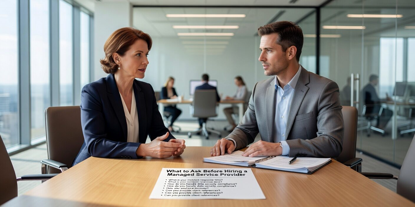 What to Ask Before Hiring a Managed Service Provider Featured Image Learn the essential questions to ask when evaluating managed service providers. Get specific guidance on pricing, security, response times, and experience.