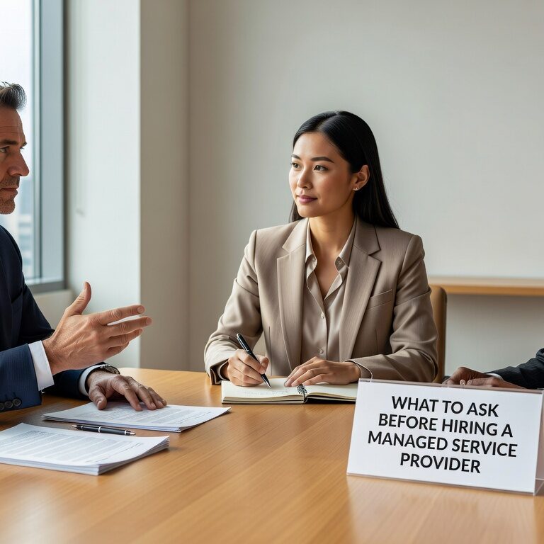Essential questions to ask managed service providers before signing a contract. Learn about SLAs, security, pricing, and capabilities to protect your business.