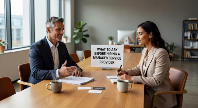 Essential questions to ask when evaluating managed service providers. Get the right IT support partner for your business with this comprehensive guide.