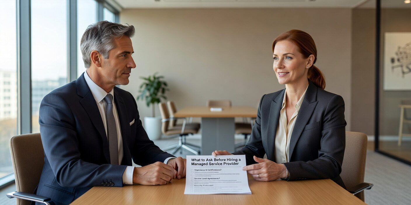 What to Ask Before Hiring a Managed Service Provider Featured Image Essential questions to ask managed service providers before hiring. Evaluate scope, security, pricing, and support to find reliable IT partners for your business.