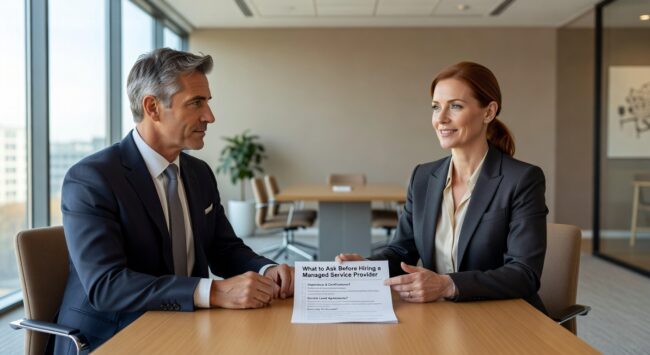 Essential questions to ask managed service providers before hiring. Evaluate scope, security, pricing, and support to find reliable IT partners for your business.