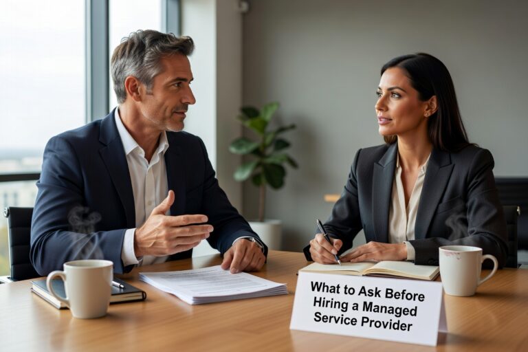 What to Ask Before Hiring a Managed Service Provider Featured Image Essential questions to ask when evaluating managed service providers. Learn what to ask about cybersecurity, SLAs, pricing, and support quality.