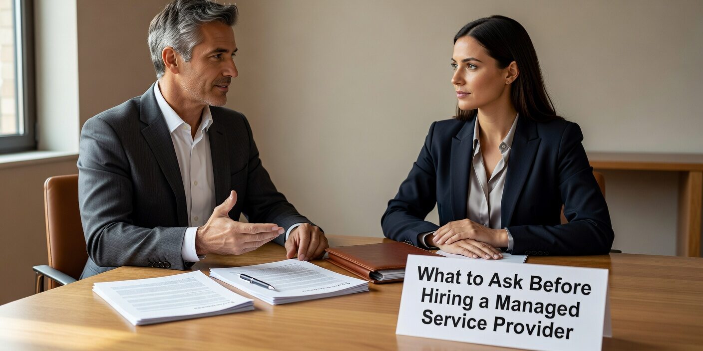 What to Ask Before Hiring a Managed Service Provider Featured Image Essential questions business leaders should ask when evaluating managed IT providers. Get the checklist to find reliable support, security, and strategic guidance.