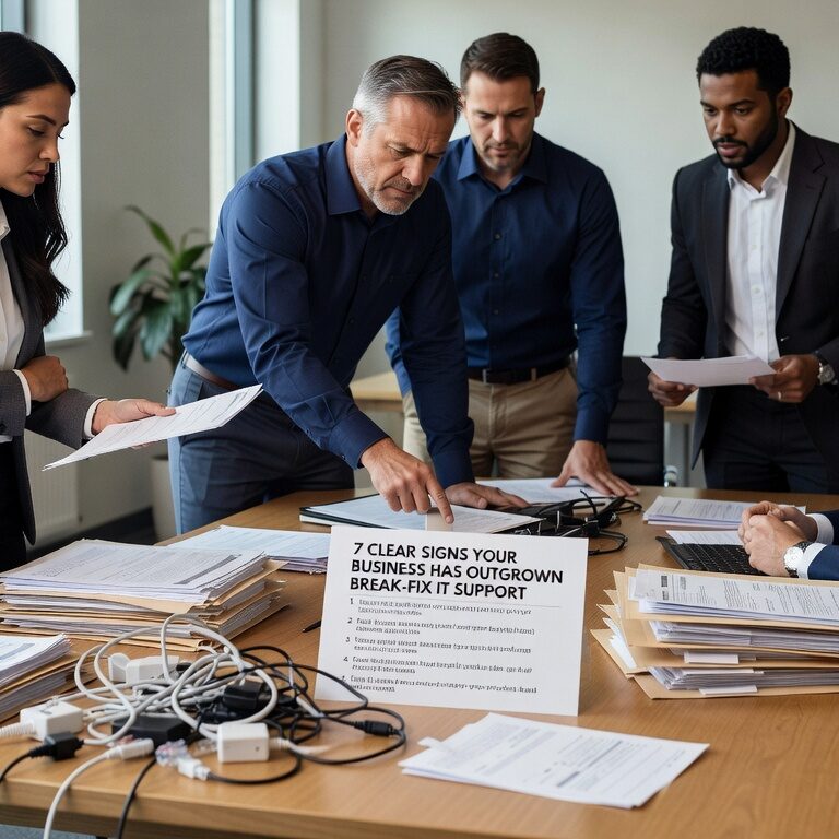 Learn the 7 clear warning signs that indicate when growing businesses have outgrown reactive break-fix IT support and need proactive technology management.