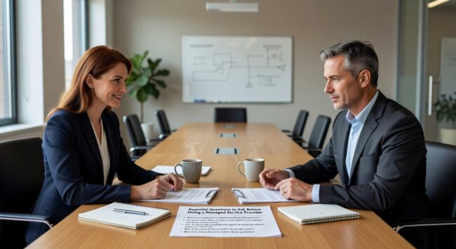 Essential questions to ask when evaluating managed service providers. Get clear answers about SLAs, security, support, and pricing before making your decision.