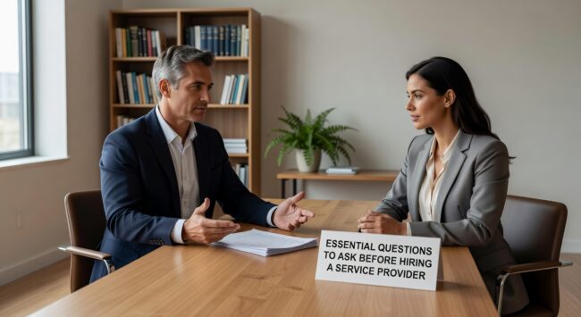 Learn the essential questions to ask before hiring a managed service provider. Get expert guidance on evaluating IT support capabilities, pricing, and service quality.