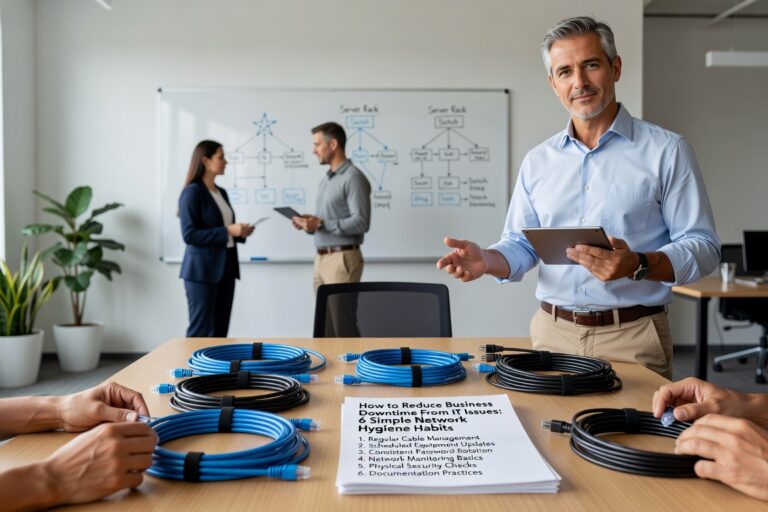 Learn 6 simple network hygiene habits that reduce business downtime. Practical maintenance, monitoring, and user training strategies for non-technical managers.