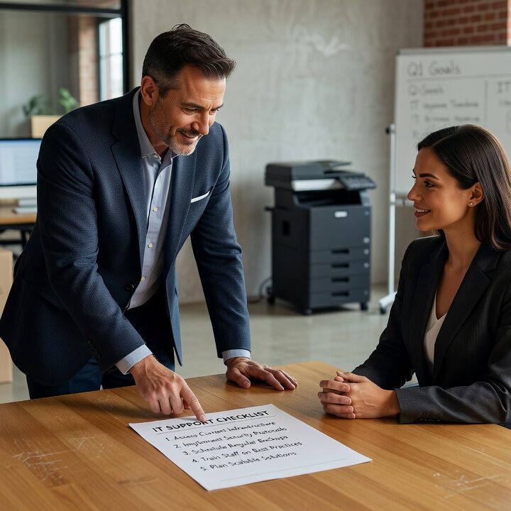 A practical IT support checklist for growing businesses—covering help desk, security, backups, vendors, and network reliability.