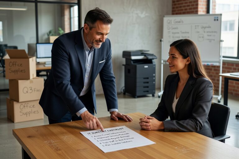 A practical IT support checklist for growing businesses—covering help desk, security, backups, vendors, and network reliability.