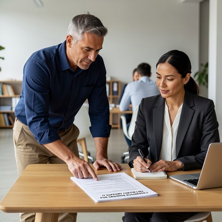 A practical IT support checklist for growing businesses covering hardware, backups, cybersecurity, help desk, and vendor management — no jargon required.