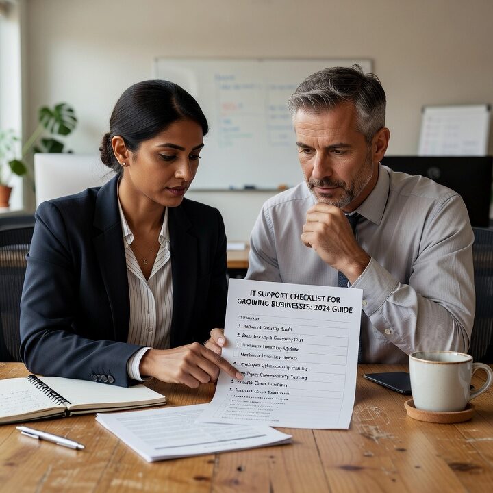 IT Support Checklist for Growing Businesses: 2024 Guide Featured Image Essential IT support checklist for growing businesses. Covers infrastructure, security, data protection, and scalable support processes.