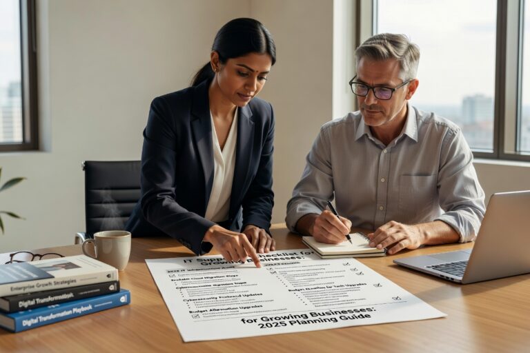 Complete IT support checklist for growing businesses. Essential help desk processes, security controls, and technology planning for sustainable growth.