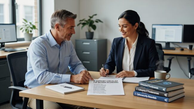 IT Support Checklist for Growing Businesses Featured Image A practical IT support checklist for growing businesses — covering backups, security gaps, vendor accountability, and planning before major changes.