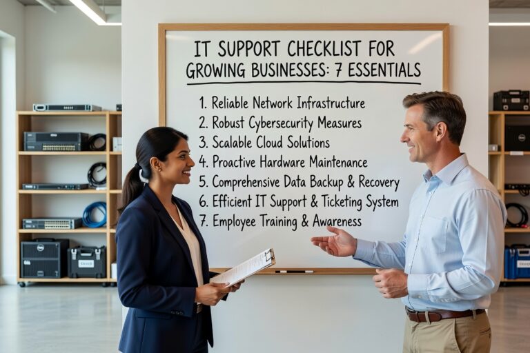 Essential IT support checklist for growing businesses. Learn help desk requirements, response standards, escalation procedures, and metrics that scale.