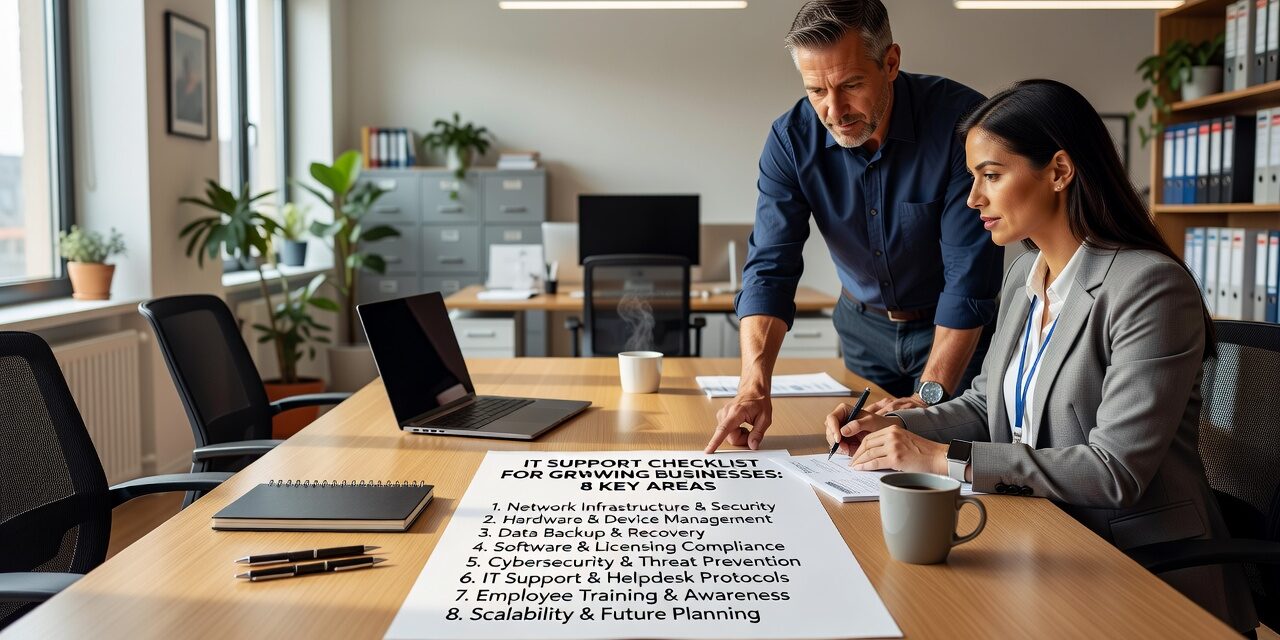 IT Support Checklist for Growing Businesses: 8 Key Areas Featured Image Essential IT support checklist for growing businesses. Learn key support areas, warning signs of inadequate coverage, and how to build reliable IT structure.