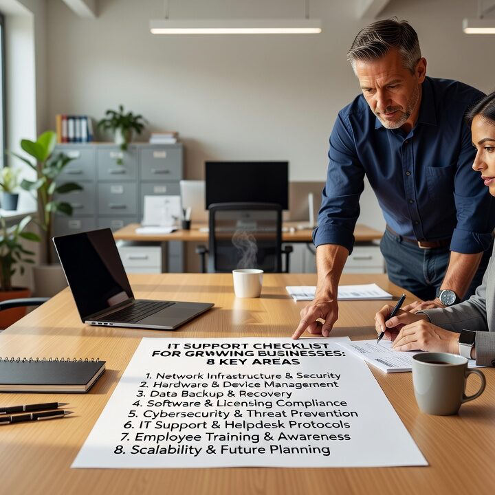 IT Support Checklist for Growing Businesses: 8 Key Areas Featured Image Essential IT support checklist for growing businesses. Learn key support areas, warning signs of inadequate coverage, and how to build reliable IT structure.