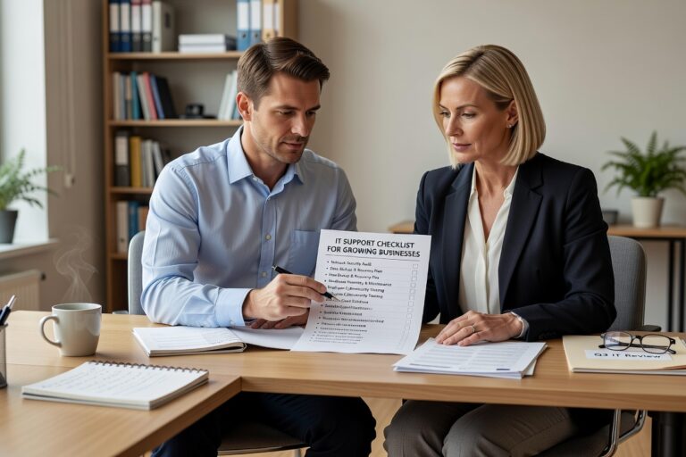 Use this IT support checklist to identify gaps in cybersecurity, backup, network readiness, and help desk coverage before they affect your business.