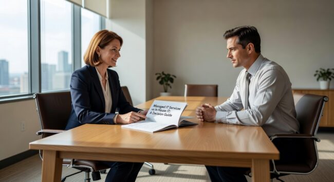 Compare managed IT services vs in house IT for your business. Learn about costs, security, scalability and when outsourcing makes sense for SMBs.