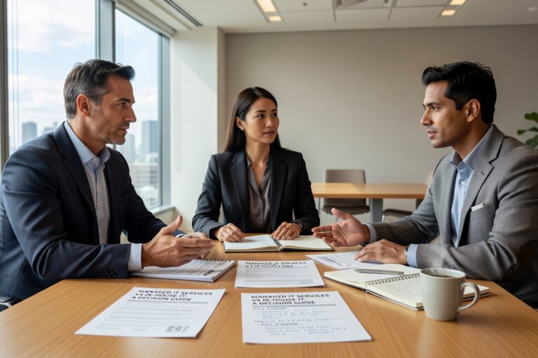 Compare managed IT services vs in house IT for your business. Learn about costs, capabilities, and hybrid options to make the right choice for growth and security.