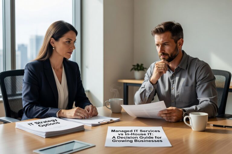Compare managed IT services vs in-house IT for growing businesses. Learn about costs, security benefits, and decision factors to choose the right approach.