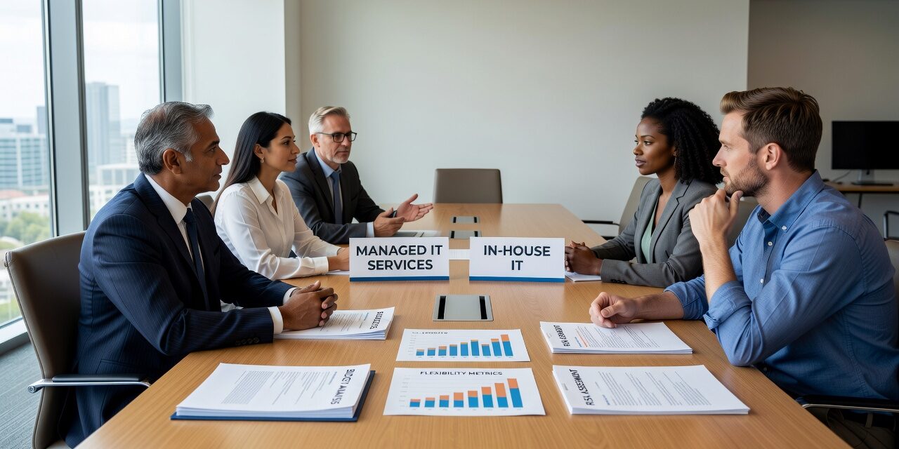Compare managed IT services vs in house IT staff. Learn the real costs, risks, and flexibility differences to make the right choice for your growing business.