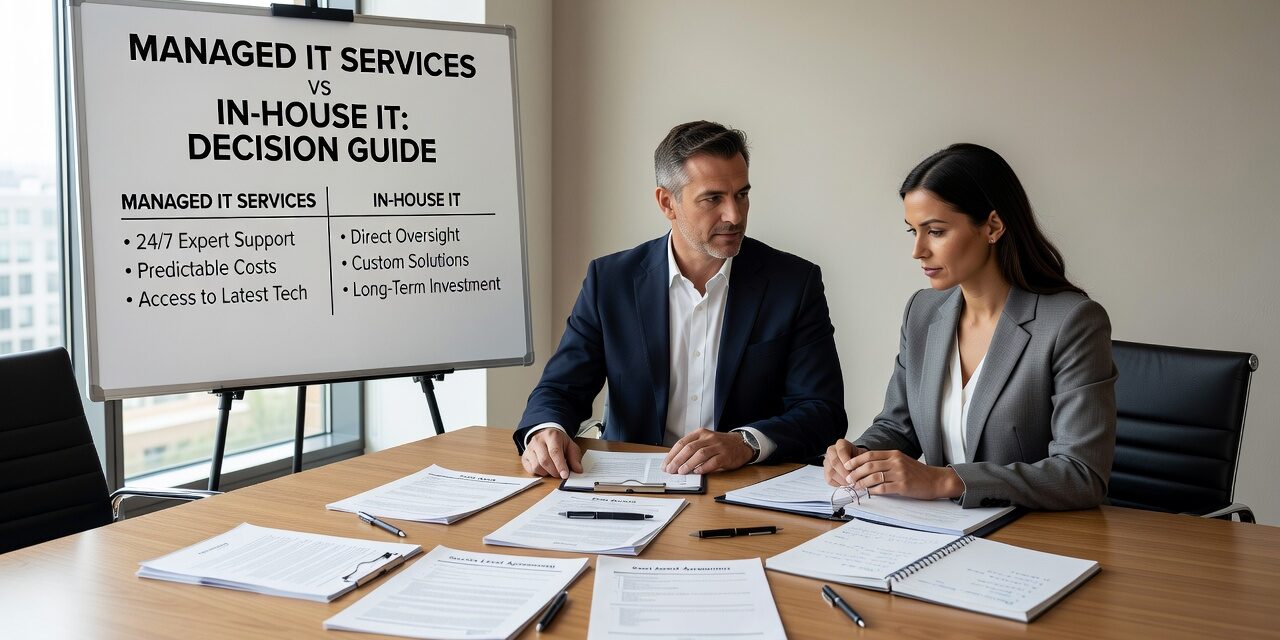 Compare managed IT services vs in house IT for growing businesses. Learn about costs, scalability, security, and support to make the right decision.