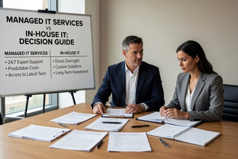 Compare managed IT services vs in house IT for growing businesses. Learn about costs, scalability, security, and support to make the right decision.