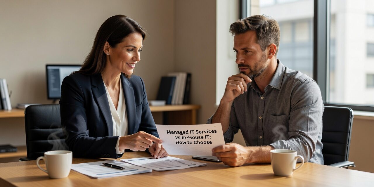 Managed IT Services vs In-House IT: How to Choose Featured Image Comparing managed IT services vs in-house IT? Learn the real cost differences, coverage gaps, and how to decide what your business actually needs.