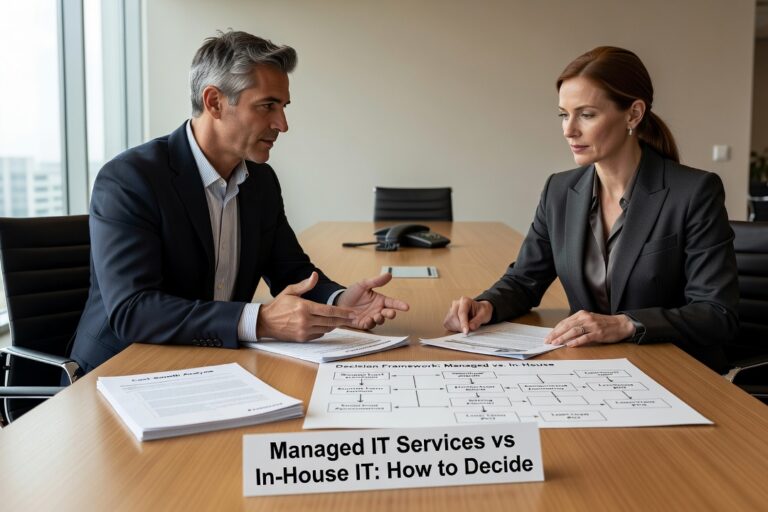 Managed IT Services vs In-House IT: How to Decide Featured Image Comparing managed IT services vs in-house IT? This practical guide helps business owners and managers decide which model fits their size, budget, and growth.