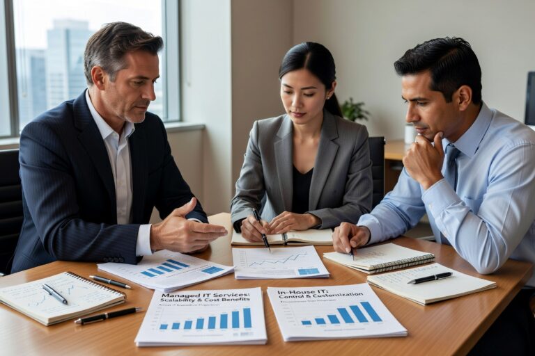 Managed IT Services vs In House IT: What Growing Companies Need to Know Featured Image Compare managed IT services vs in-house IT teams for growing businesses. Learn about costs, expertise, scalability, and when each option works best.