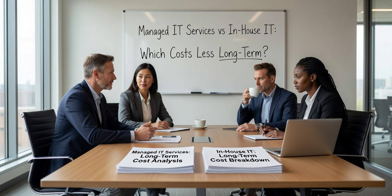 Managed IT Services vs In House IT: Which Costs Less Long-Term? Featured Image Compare managed IT services vs in house IT costs, staffing, and coverage to determine the best IT support approach for your growing business.
