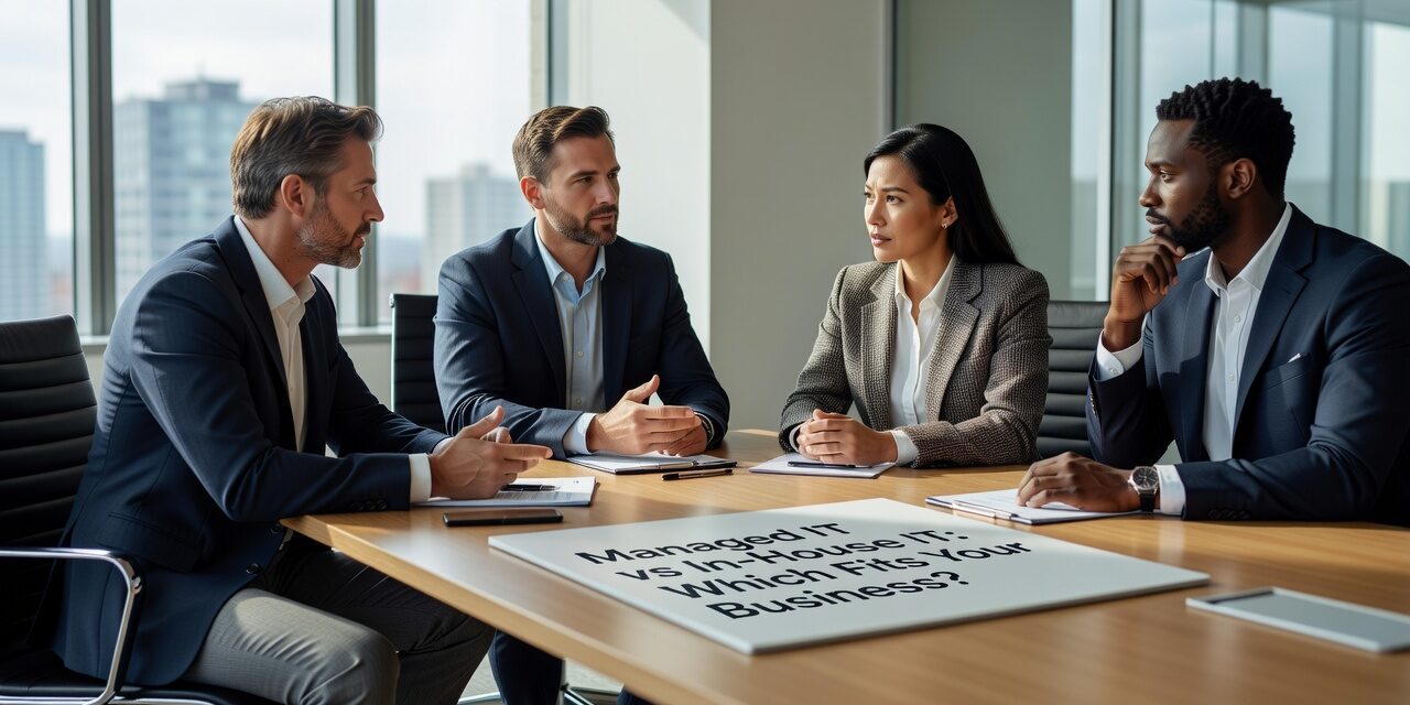 Managed IT Services vs In House IT: Which Fits Your Business? Featured Image Compare managed IT services vs in house IT costs, benefits and decision factors for small businesses. Which option fits your budget and needs?