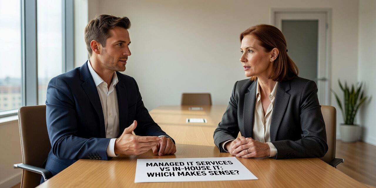 Managed IT Services vs In-House IT: Which Makes Sense? Featured Image Comparing managed IT services vs in-house IT? See how each model works in practice, where each falls short, and how to make the right call for your business.