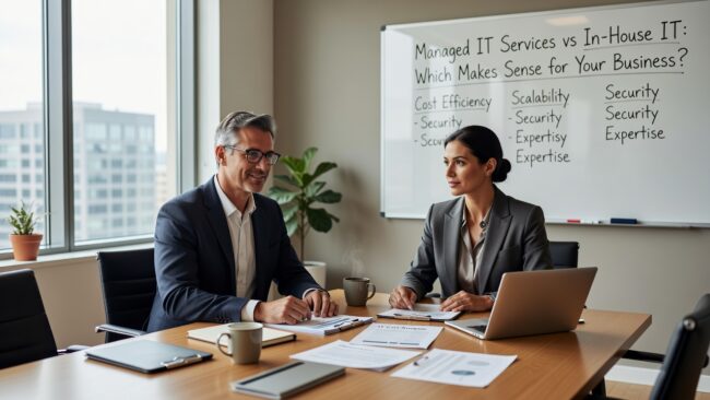 Compare managed IT services vs in house IT costs, benefits and drawbacks. Learn which approach works best for small businesses and growing companies.