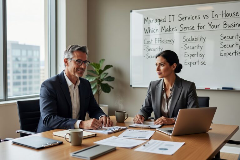 Compare managed IT services vs in house IT costs, benefits and drawbacks. Learn which approach works best for small businesses and growing companies.