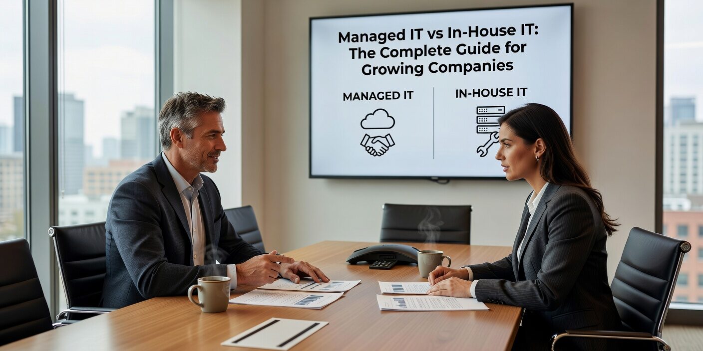 Compare managed IT services vs in-house IT for growing companies. Learn about costs, staffing challenges, expertise gaps, and scalability factors to make the right choice.