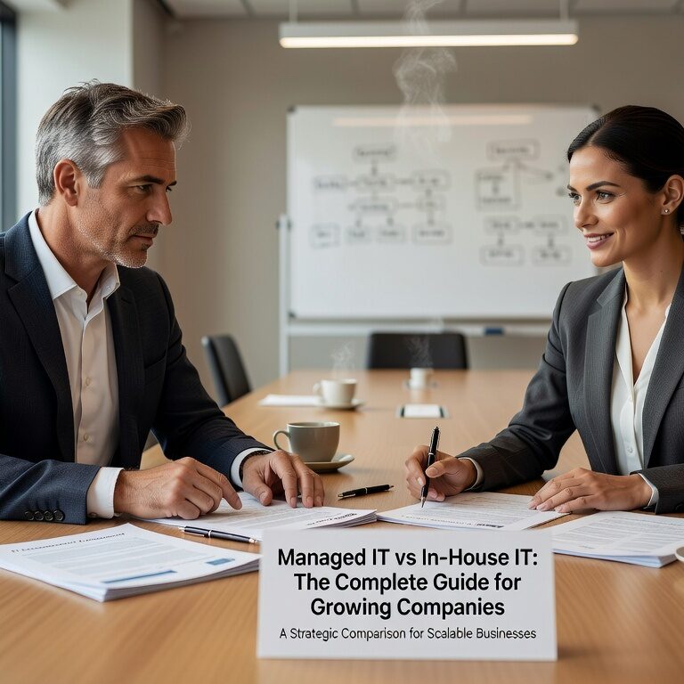Compare managed IT services vs in-house IT for growing companies. Learn about costs, expertise, scalability, and availability to make the right choice.