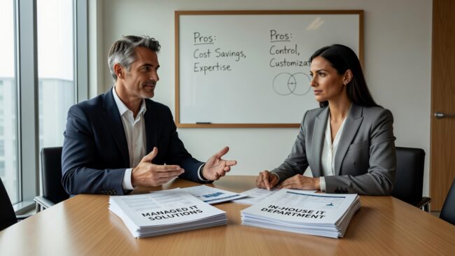 Managed IT vs. In-House IT: How to Choose Featured Image Comparing managed IT vs. in-house IT? See the real cost trade-offs, common decision mistakes, and how to choose the right support model for your team.