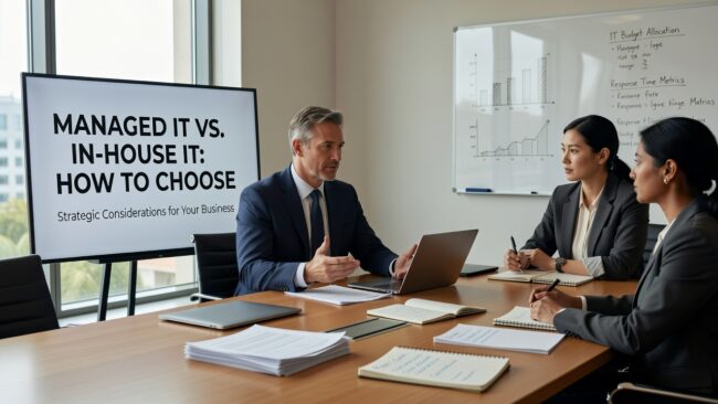 Comparing managed IT services vs. in-house IT? Learn the real operational differences to make the right call for your growing business.