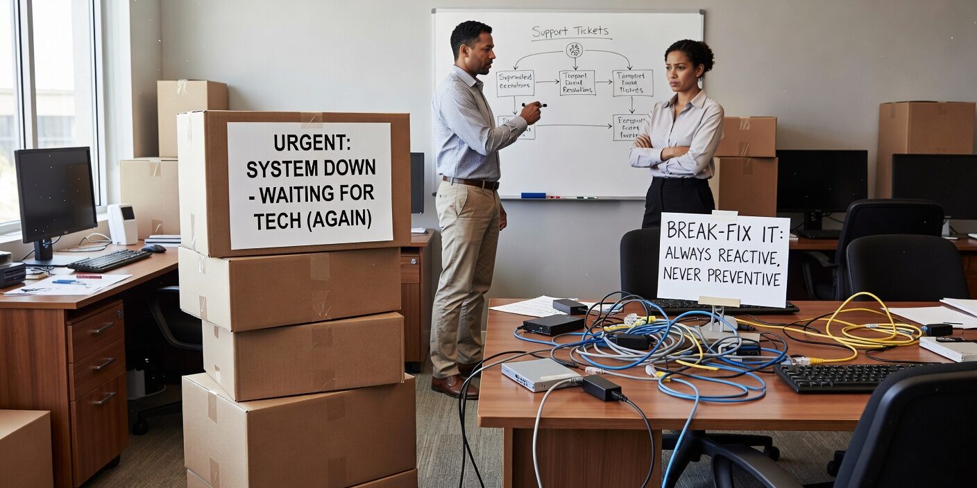 Learn the key signs your growing business has outgrown break-fix IT support, from recurring downtime to unpredictable costs and security gaps.