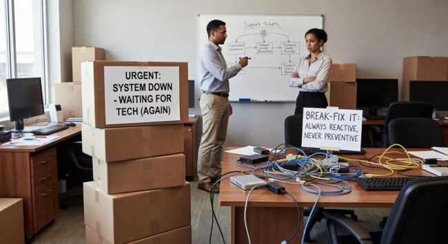 Learn the key signs your growing business has outgrown break-fix IT support, from recurring downtime to unpredictable costs and security gaps.