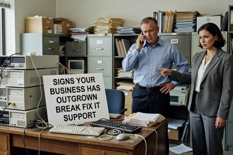 Discover key indicators that your growing business has outgrown break-fix IT support, including unpredictable costs, frequent downtime, and security gaps.