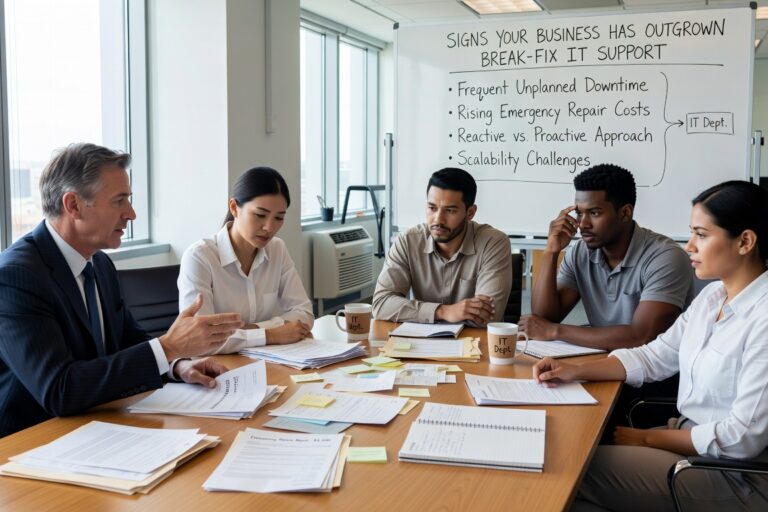 Learn the key warning signs that your growing business needs proactive IT support instead of reactive break-fix services for better reliability.