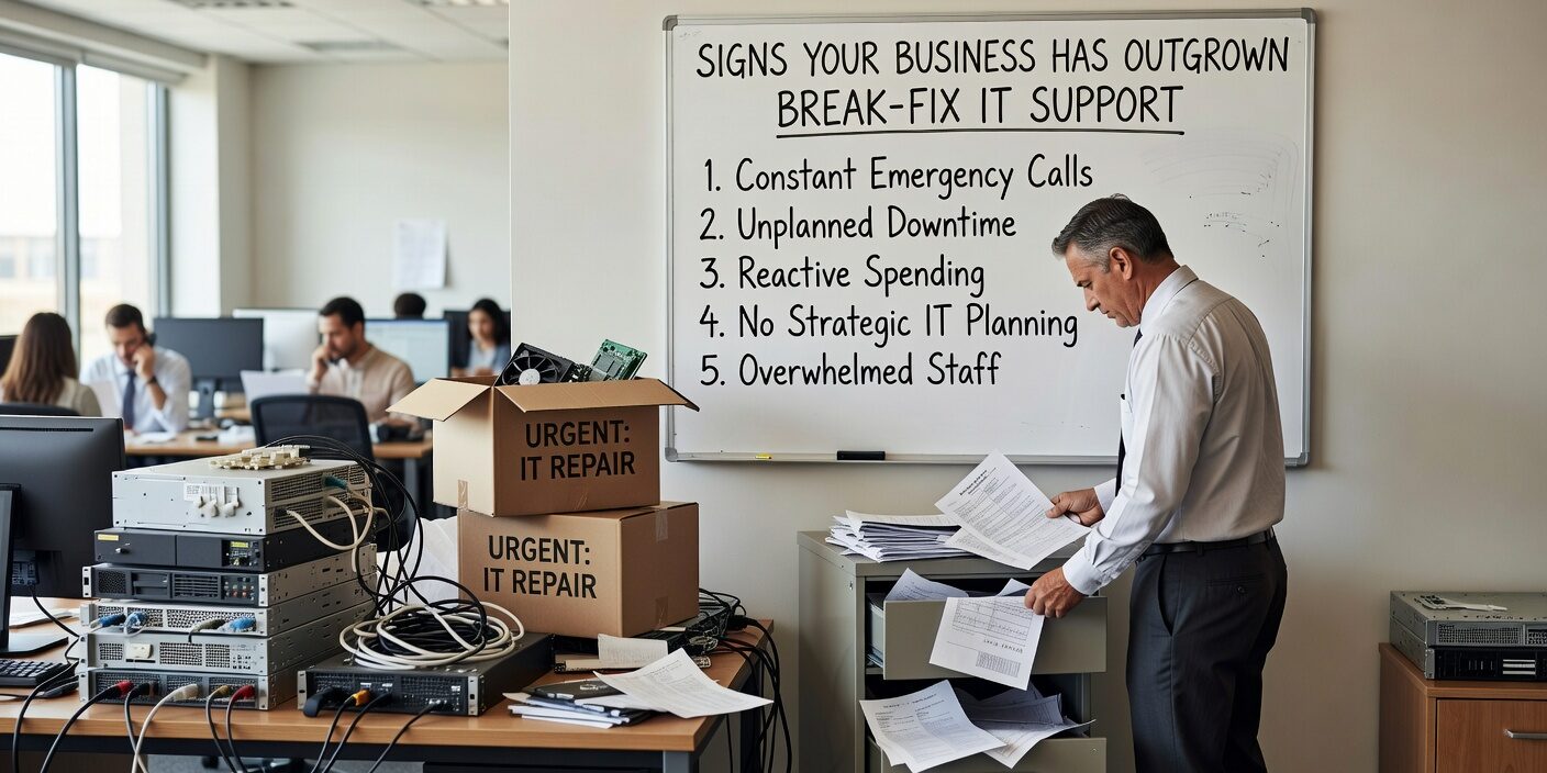 Discover key indicators that your business has outgrown reactive break-fix IT support and when to consider proactive IT management solutions.