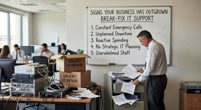 Discover key indicators that your business has outgrown reactive break-fix IT support and when to consider proactive IT management solutions.