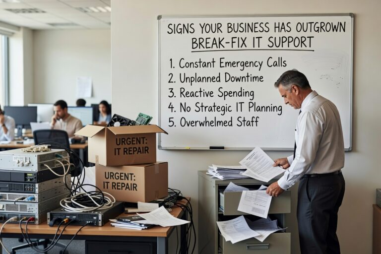Discover key indicators that your business has outgrown reactive break-fix IT support and when to consider proactive IT management solutions.