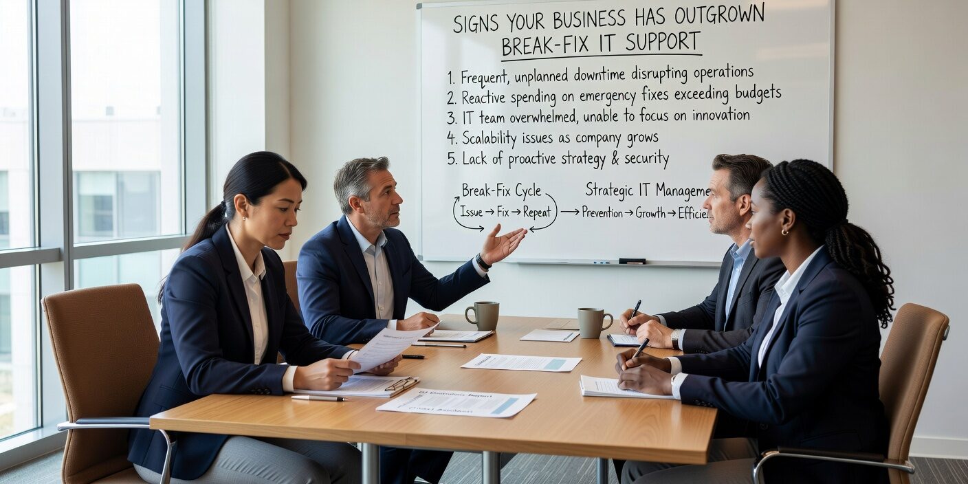 Learn the warning signs that indicate your business has outgrown break-fix IT support and needs more structured technology management.
