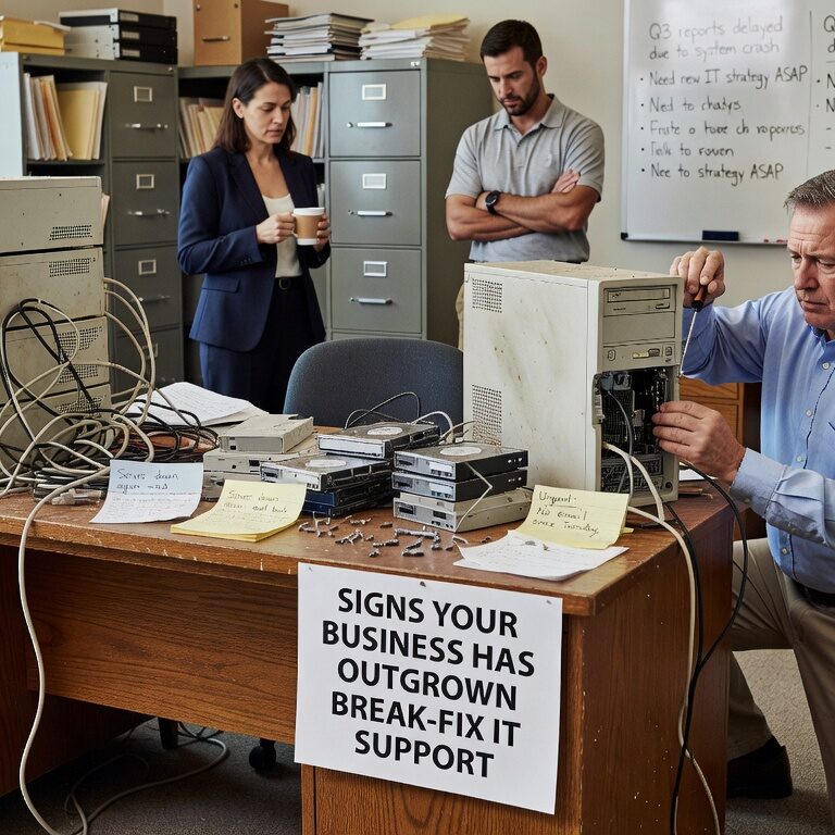 Learn the key signs your business has outgrown break-fix IT support, from unpredictable costs to frequent downtime affecting productivity.