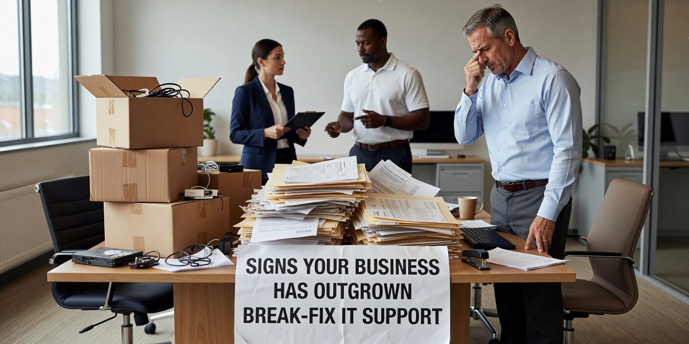 Learn the key warning signs that indicate your business has outgrown break-fix IT support and needs proactive management for better reliability and security.
