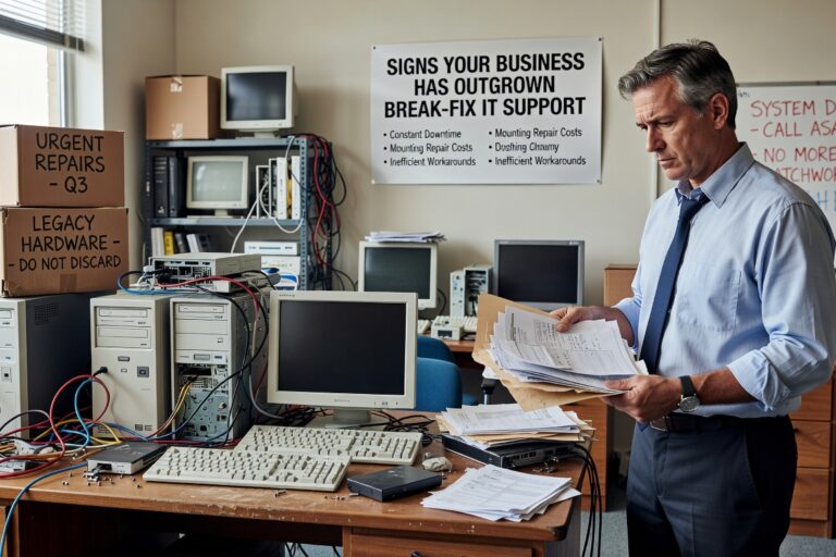 Signs Your Business Has Outgrown Break Fix IT Support Featured Image Learn the warning signs that your business has outgrown break-fix IT support, including unpredictable costs, frequent downtime, and security gaps.